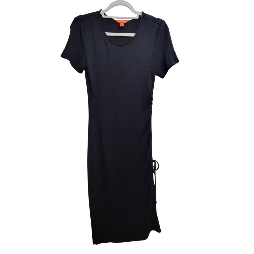 Joe Fresh Black Side Cinch Midi Dress Size Small